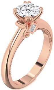 Diamond Rose Gold Round Solitaire Engagement Ring