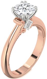 Diamond White Rose Gold Round Solitaire Engagement Ring