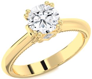 Diamond Gold Round Solitaire Engagement Ring