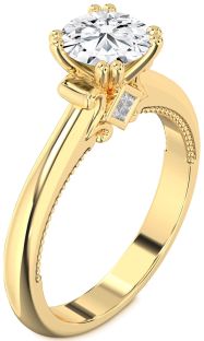 Diamond Gold Round Solitaire Engagement Ring