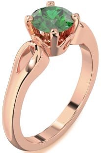 Emerald Rose Gold Round Solitaire Engagement Ring