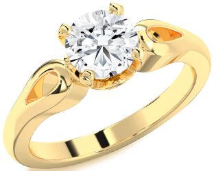 Diamond Gold Round Solitaire Engagement Ring