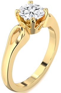 Diamond Gold Round Solitaire Engagement Ring