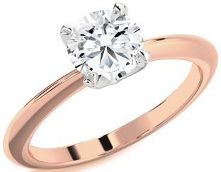 Diamond White Rose Gold Round Solitaire Engagement Ring