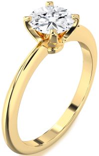 Diamond Gold Round Solitaire Engagement Ring