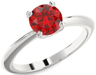 Ruby White Gold Round Solitaire Engagement Ring