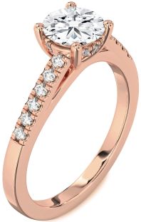 Diamond Rose Gold Round Solitaire Engagement Ring