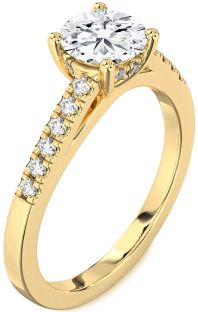 Diamond Gold Round Solitaire Engagement Ring