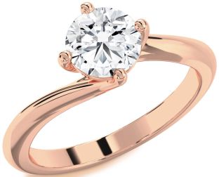 Diamond Rose Gold Round Solitaire Engagement Ring