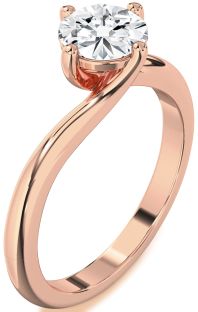 Diamond Rose Gold Round Solitaire Engagement Ring