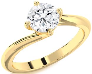 Diamond Gold Round Solitaire Engagement Ring