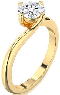 Diamond Gold Round Solitaire Engagement Ring