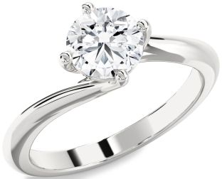 Diamond White Gold Round Solitaire Engagement Ring