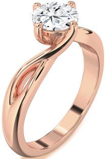 Diamond Rose Gold Round Solitaire Engagement Ring