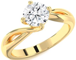 Diamond Gold Round Solitaire Engagement Ring