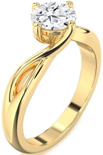 Diamond Gold Round Solitaire Engagement Ring