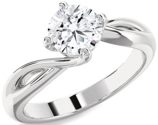 Diamond White Gold Round Solitaire Engagement Ring