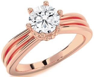 Diamond Rose Gold Round Solitaire Engagement Ring