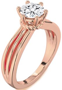 Diamond Rose Gold Round Solitaire Engagement Ring