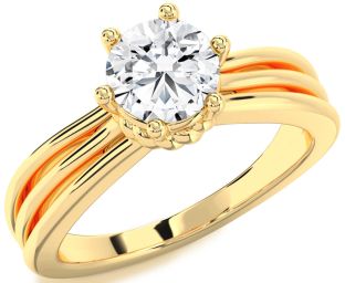 Diamond Gold Round Solitaire Engagement Ring