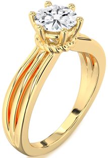 Diamond Gold Round Solitaire Engagement Ring