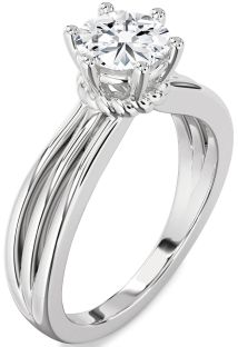 Diamond White Gold Round Solitaire Engagement Ring