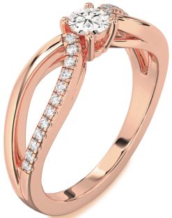 Diamond Rose Gold Round Promise Ring