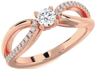 Diamond White Rose Gold Round Promise Ring