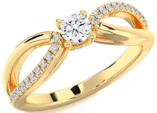 Diamond Gold Round Promise Ring