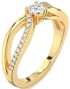 Diamond Gold Round Promise Ring