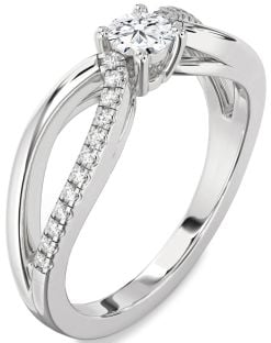 Diamond Platinum Round Promise Ring