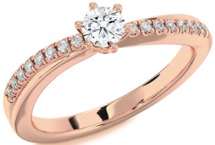 Diamond Rose Gold Round Promise Ring