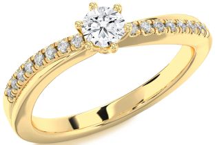Diamond Gold Round Promise Ring