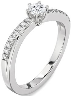 Diamond Platinum Round Promise Ring