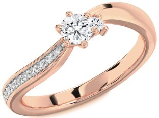 Diamond Rose Gold Round Promise Ring