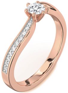 Diamond Rose Gold Round Pave Promise Ring