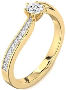 Diamond Gold Round Pave Promise Ring