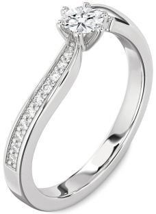 Diamond Platinum Round Pave Promise Ring