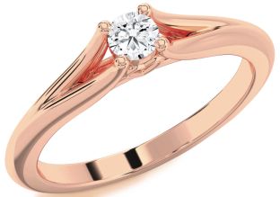 Diamond Rose Gold Round Promise Ring