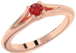 Ruby Rose Gold Round Promise Ring