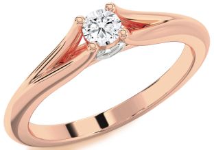Diamond White Rose Gold Round Promise Ring