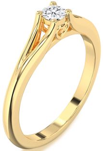 Diamond Gold Round Promise Ring