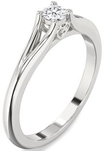 Diamond Platinum Round Promise Ring