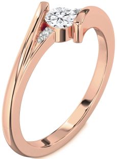 Diamond Rose Gold Round Promise Ring