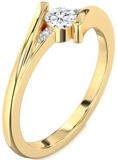 Diamond Gold Round Promise Ring
