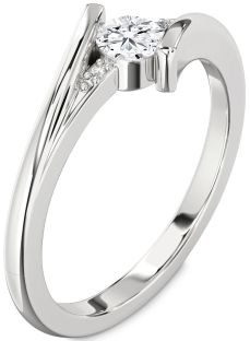 Diamond Platinum Round Promise Ring