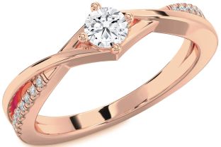 Diamond Rose Gold Round Promise Ring