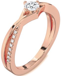 Diamond Rose Gold Round Promise Ring
