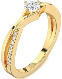 Diamond Gold Round Promise Ring