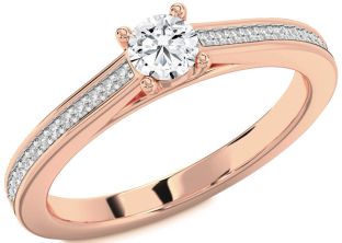 Diamond Rose Gold Round Promise Ring